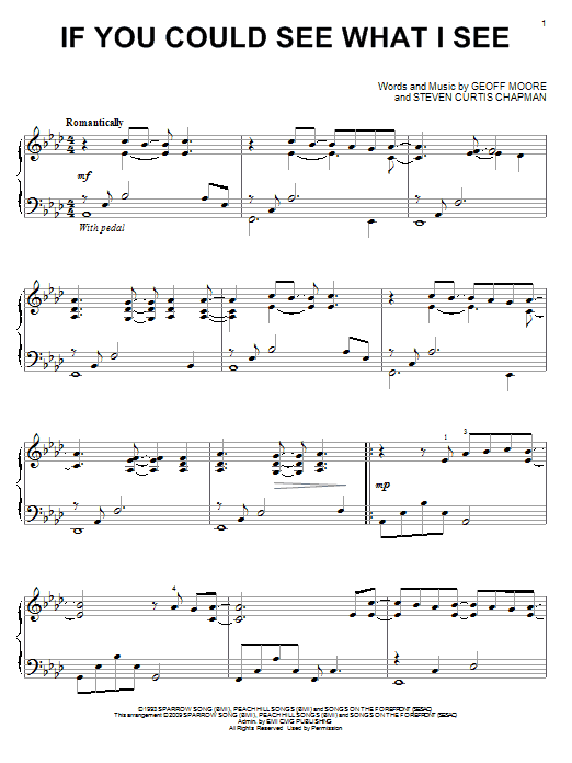 Download Geoff Moore & The Distance If You Could See What I See Sheet Music and learn how to play Piano, Vocal & Guitar (Right-Hand Melody) PDF digital score in minutes