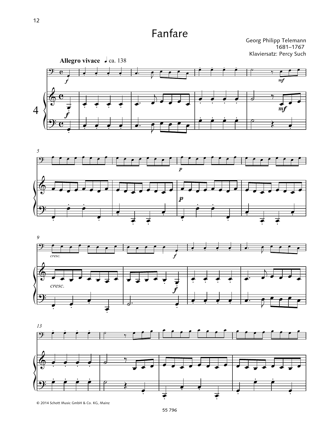 Download Georg Philipp Telemann Fanfare Sheet Music and learn how to play String Solo PDF digital score in minutes