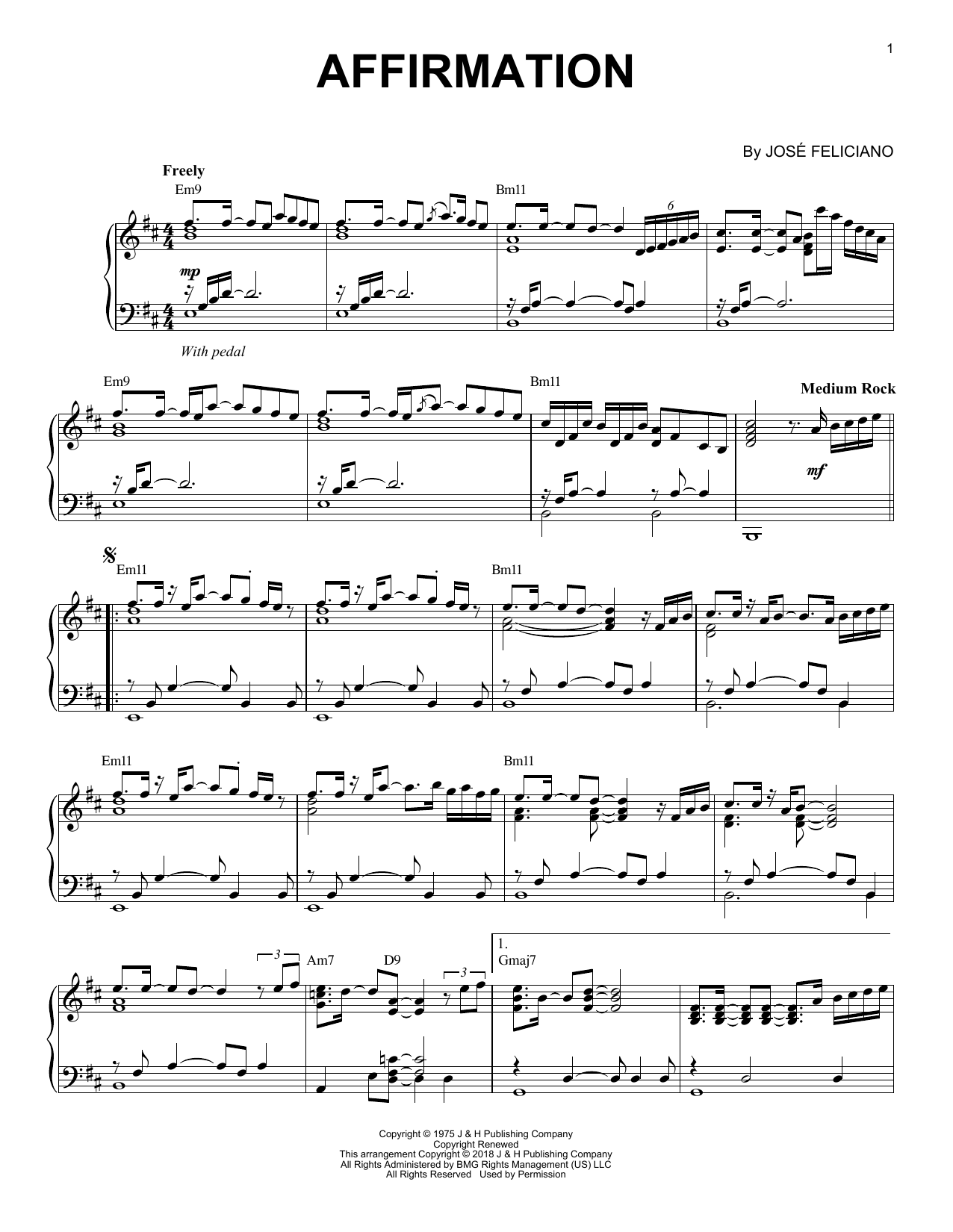 Download George Benson Affirmation Sheet Music and learn how to play Piano Solo PDF digital score in minutes