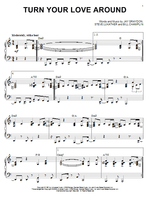 Download George Benson Turn Your Love Around Sheet Music and learn how to play Piano PDF digital score in minutes