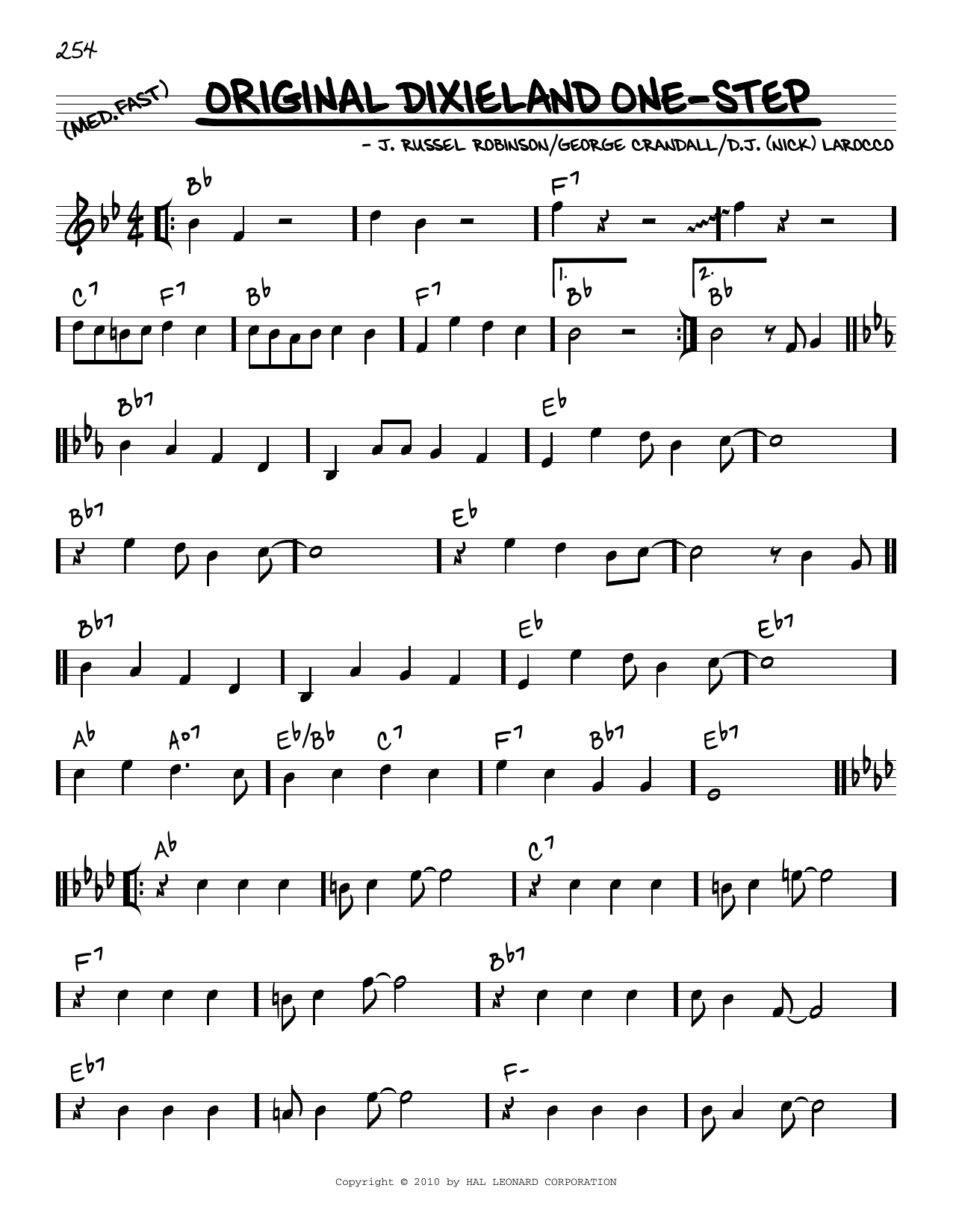 Download George Crandall Original Dixieland One-Step (arr. Robert Rawlins) Sheet Music and learn how to play Real Book – Melody, Lyrics & Chords PDF digital score in minutes