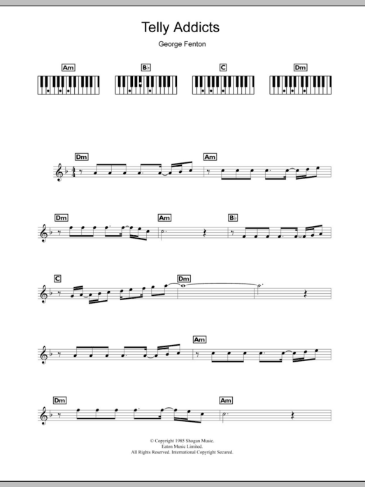 Download George Fenton Telly Addicts Sheet Music and learn how to play Keyboard PDF digital score in minutes