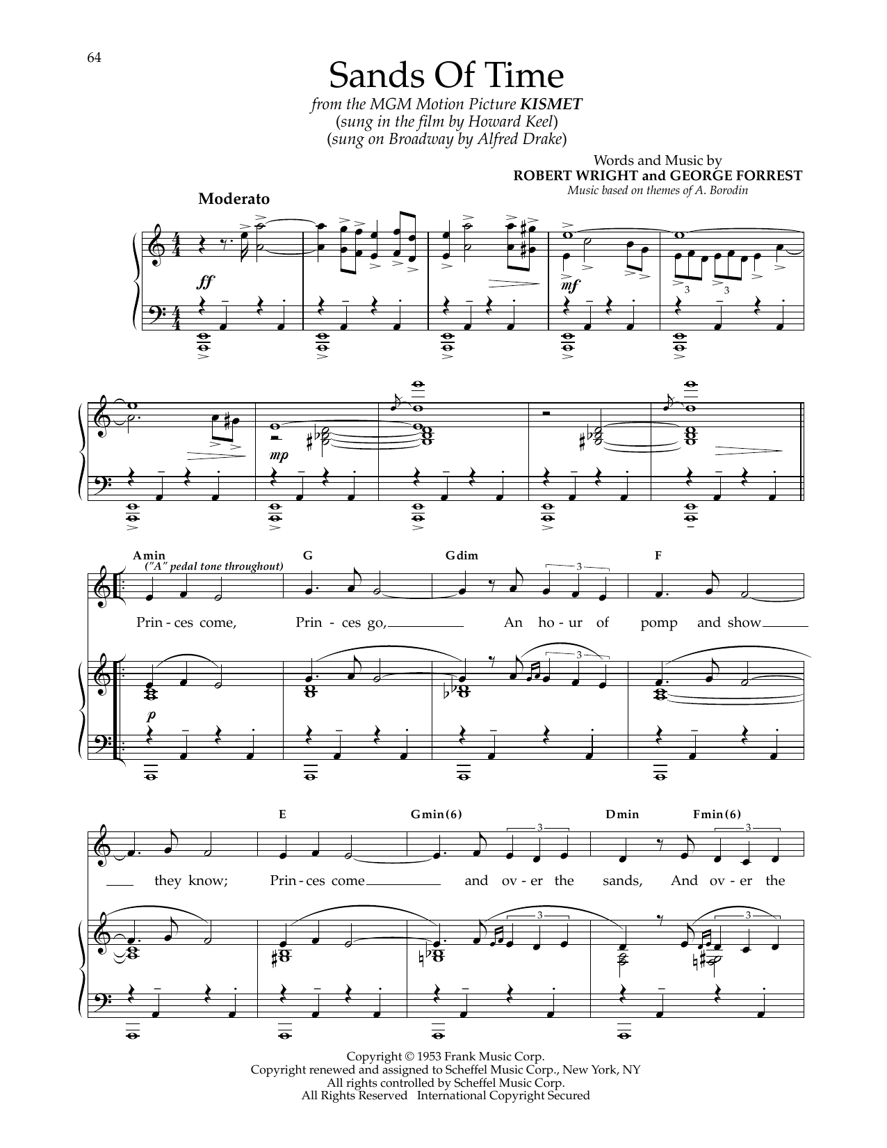 Download George Forrest Sands Of Time (from Kismet) Sheet Music and learn how to play Piano & Vocal PDF digital score in minutes