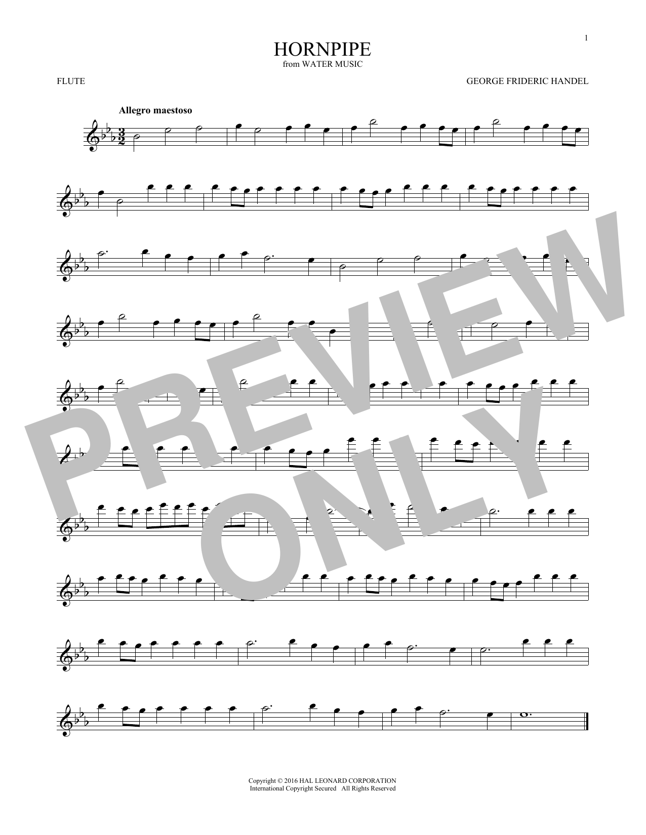 Download George Frideric Handel Hornpipe Sheet Music and learn how to play French Horn PDF digital score in minutes