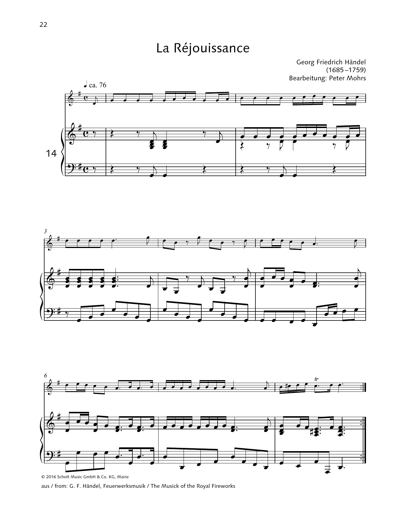 Download George Frideric Handel La Rejouissance Sheet Music and learn how to play Woodwind Solo PDF digital score in minutes