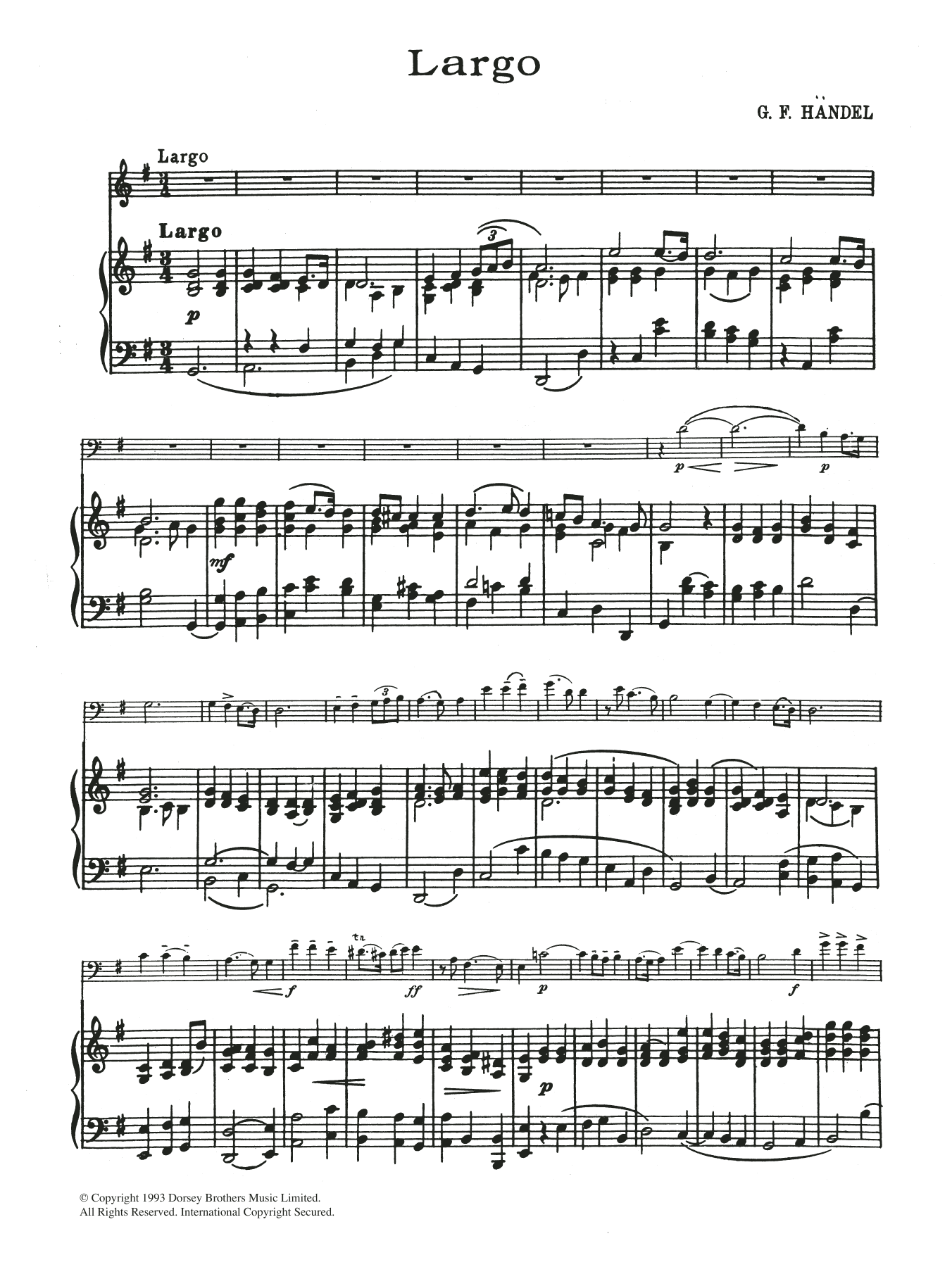 Download George Frideric Handel Largo In G Sheet Music and learn how to play Cello PDF digital score in minutes