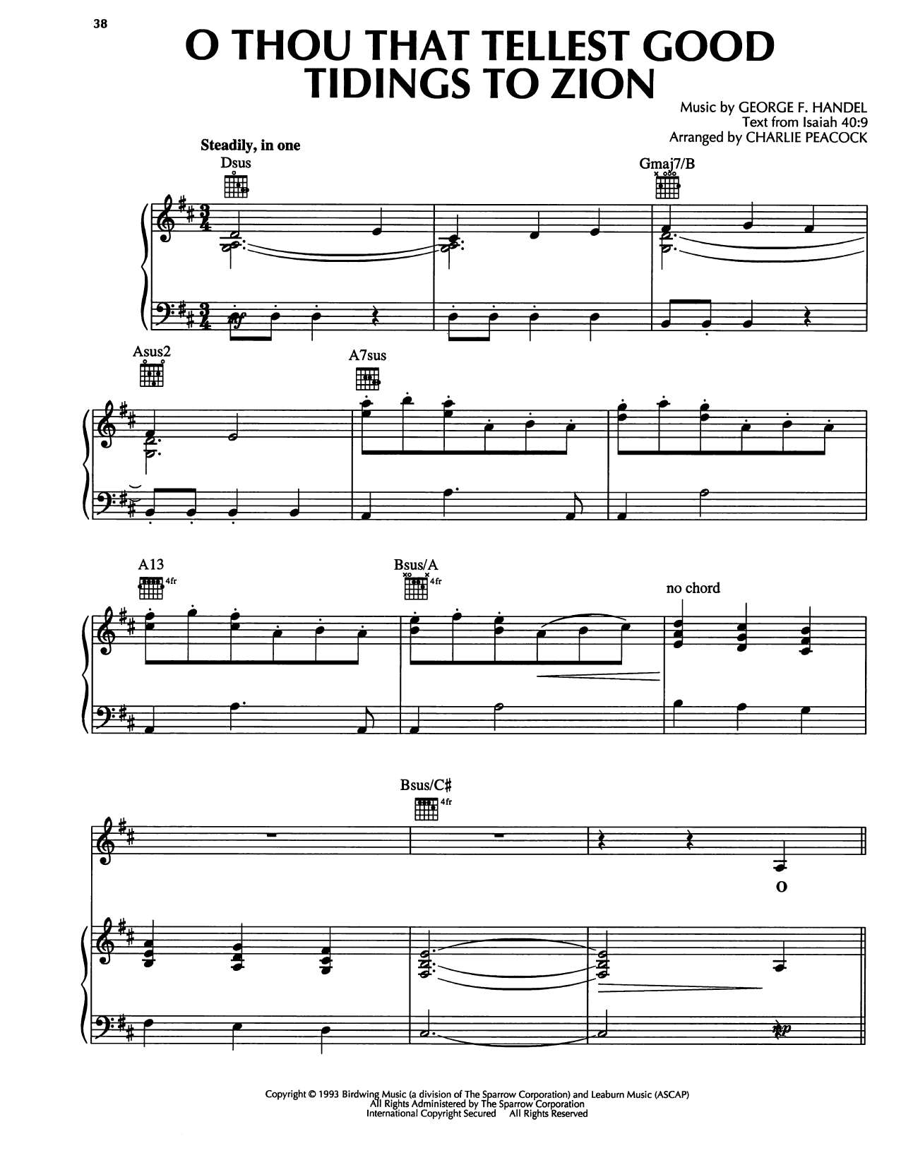 Download George Frideric Handel O Thou That Tellest Good Tidings To Zion Sheet Music and learn how to play Piano, Vocal & Guitar Chords (Right-Hand Melody) PDF digital score in minutes