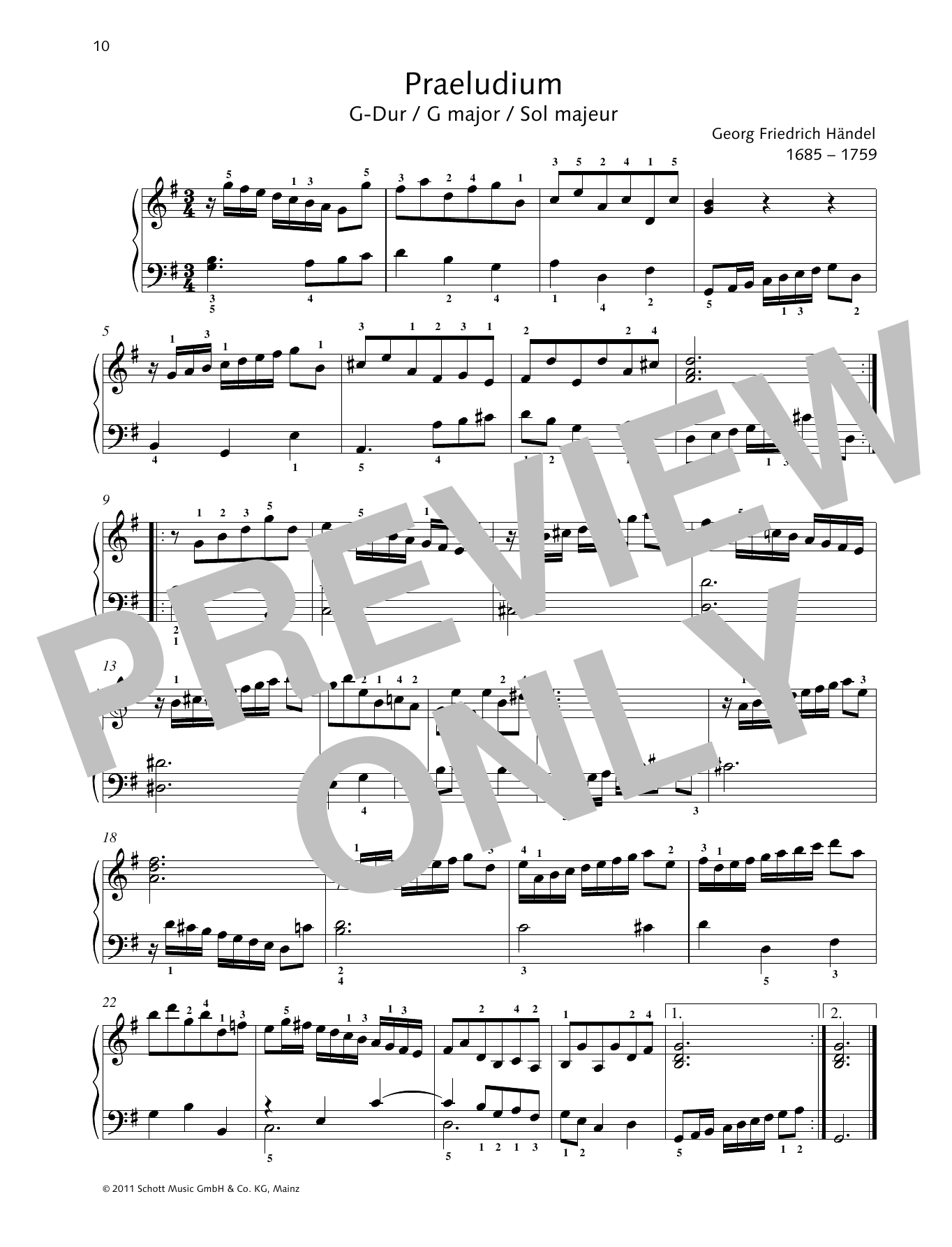 Download George Frideric Handel Prelude G major Sheet Music and learn how to play Piano Solo PDF digital score in minutes