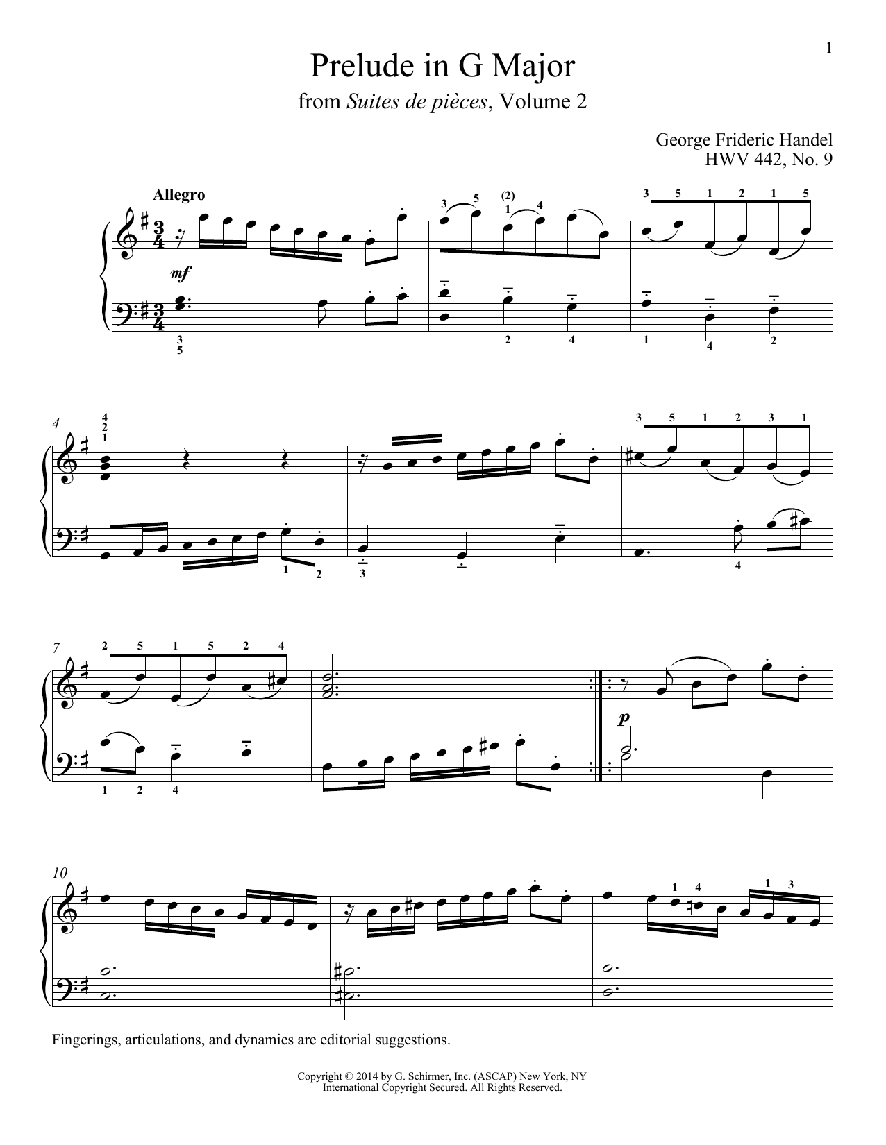 Download George Frideric Handel Prelude In G Major, HWV 442 Sheet Music and learn how to play Piano PDF digital score in minutes