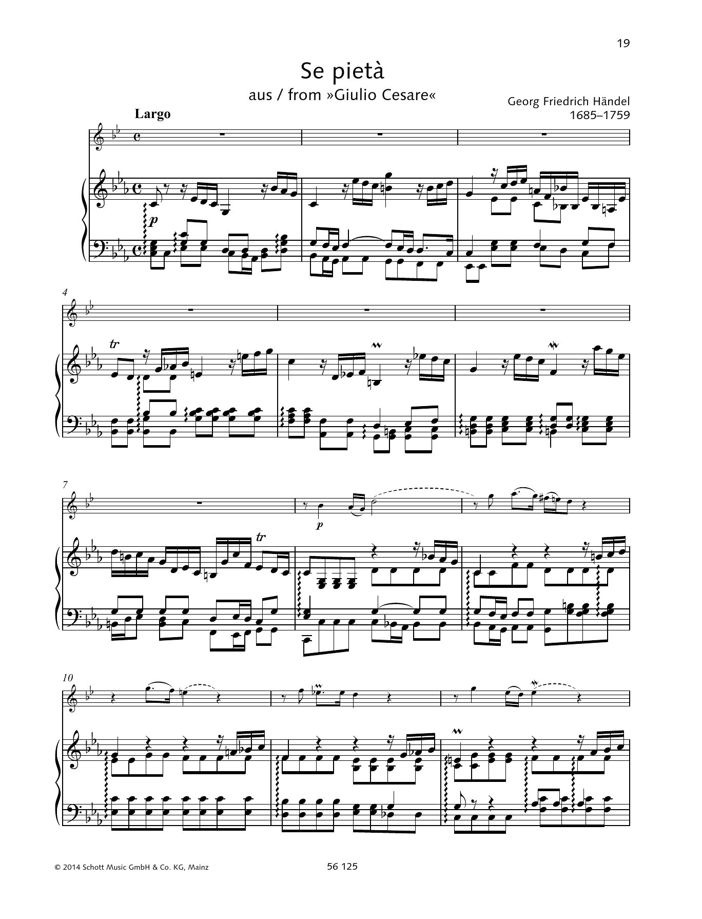Download George Frideric Handel Se pietà Sheet Music and learn how to play Brass Solo PDF digital score in minutes