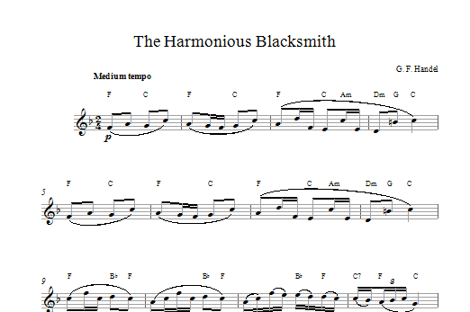 Download George Frideric Handel The Harmonious Blacksmith Sheet Music and learn how to play Clarinet PDF digital score in minutes