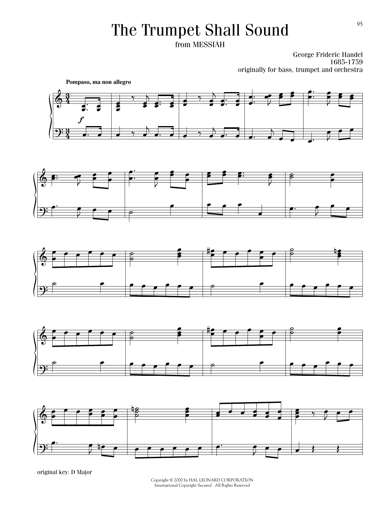 Download George Frideric Handel Trumpet Shall Sound Sheet Music and learn how to play Piano Solo PDF digital score in minutes