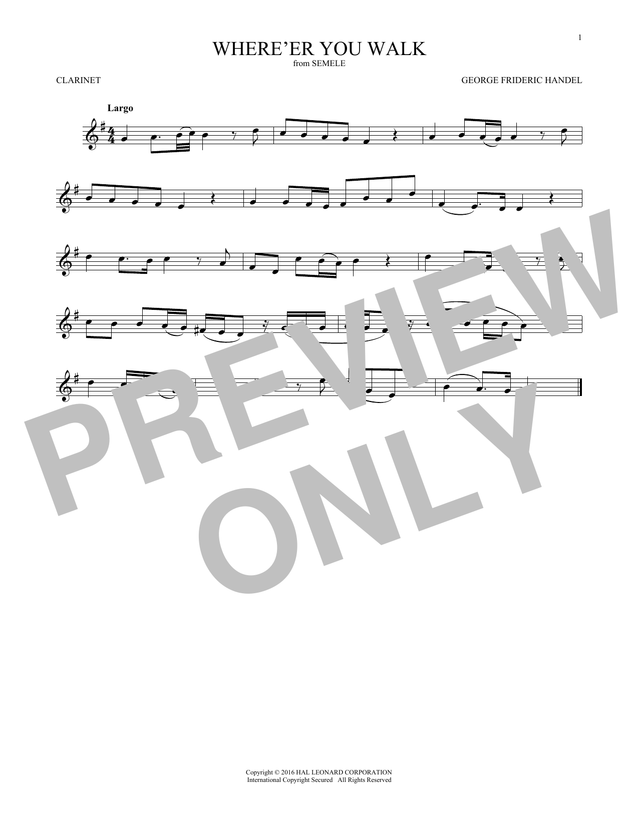 Download George Frideric Handel Where E'er You Walk Sheet Music and learn how to play Cello PDF digital score in minutes