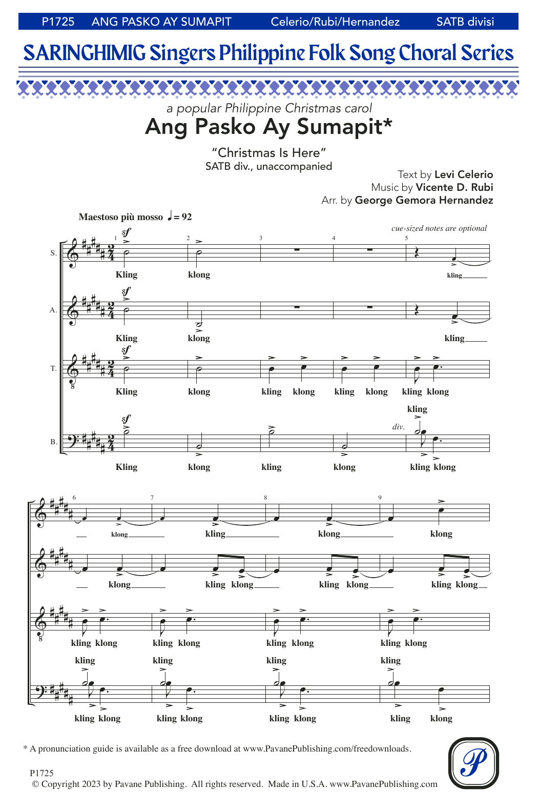 Download George Gemora Hernandez Ang Pasko Ay Sumapit (Christmas Is Here) Sheet Music and learn how to play SATB Choir PDF digital score in minutes