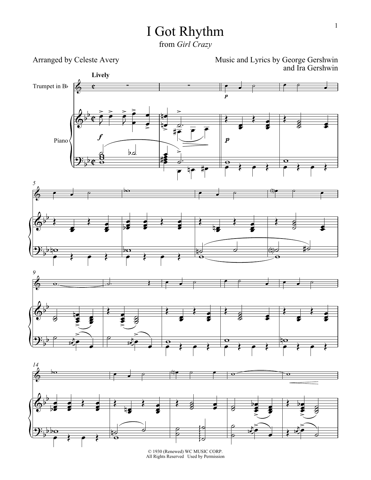 Download George Gershwin & Ira Gershwin I Got Rhythm (from Girl Crazy) Sheet Music and learn how to play Cello and Piano PDF digital score in minutes