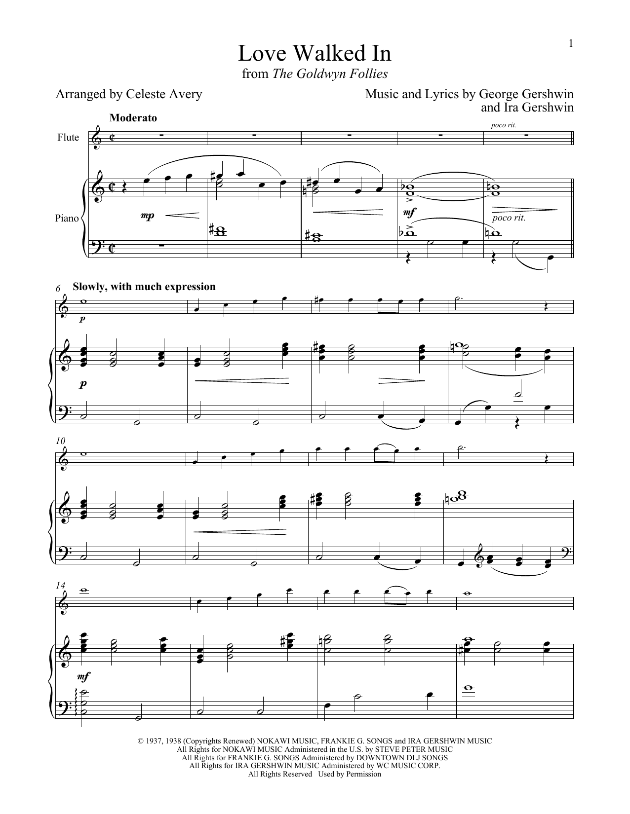 Download George Gershwin & Ira Gershwin Love Walked In (from The Goldwyn Follies) Sheet Music and learn how to play Violin and Piano PDF digital score in minutes