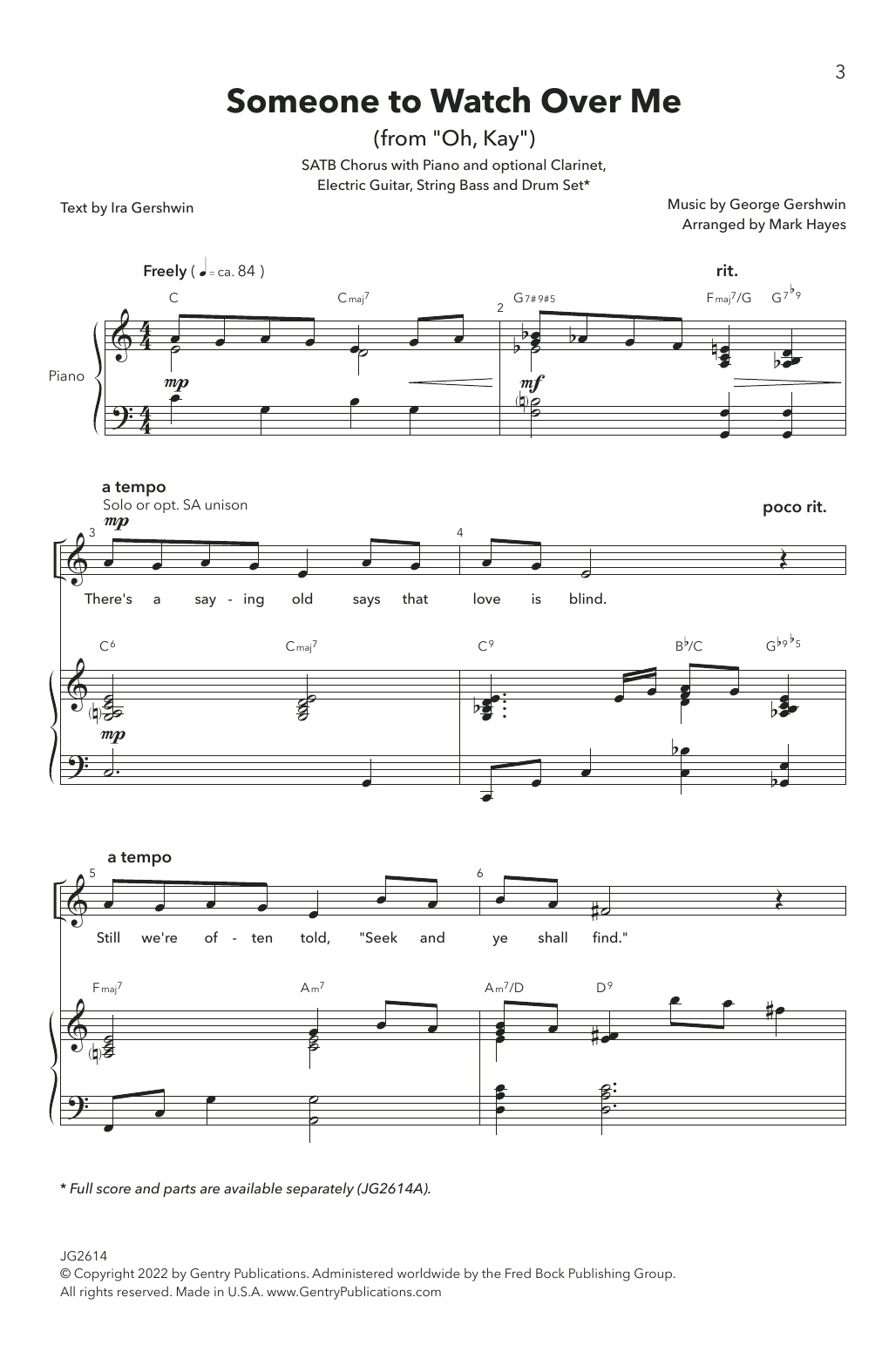 Download George Gershwin & Ira Gershwin Someone to Watch Over Me (arr. Mark Hayes) Sheet Music and learn how to play SATB Choir PDF digital score in minutes