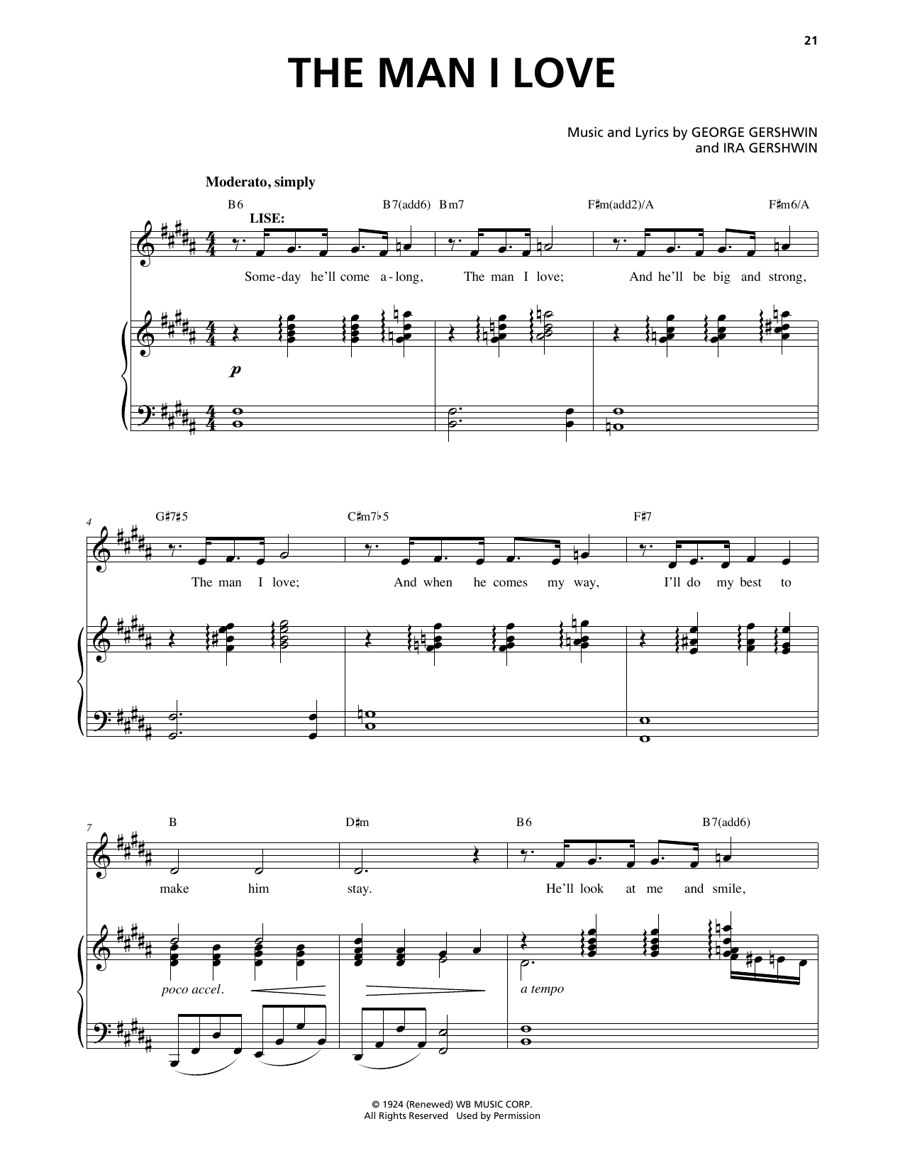Download George Gershwin & Ira Gershwin The Man I Love (from An American In Paris) Sheet Music and learn how to play Piano & Vocal PDF digital score in minutes