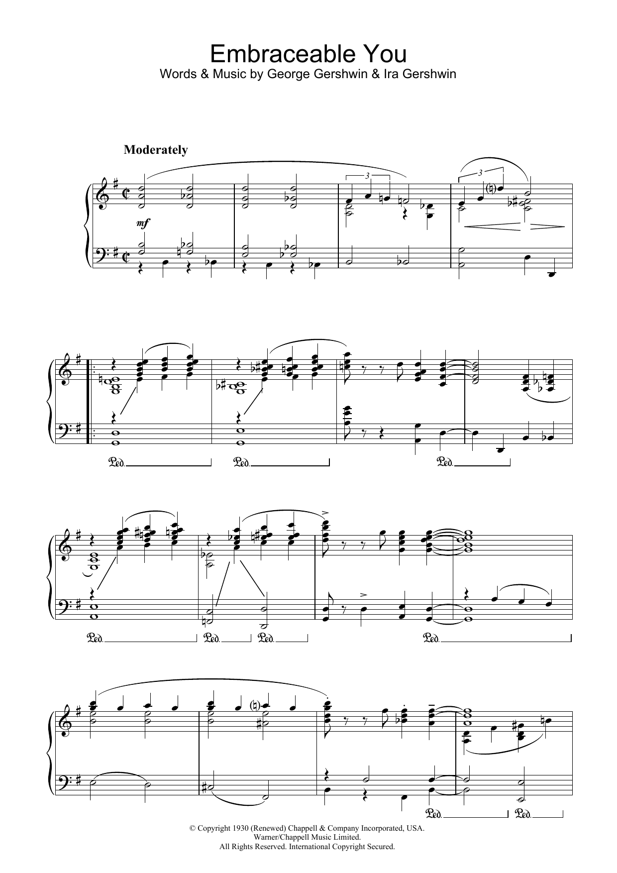 Download George Gershwin Embraceable You Sheet Music and learn how to play Super Easy Piano PDF digital score in minutes