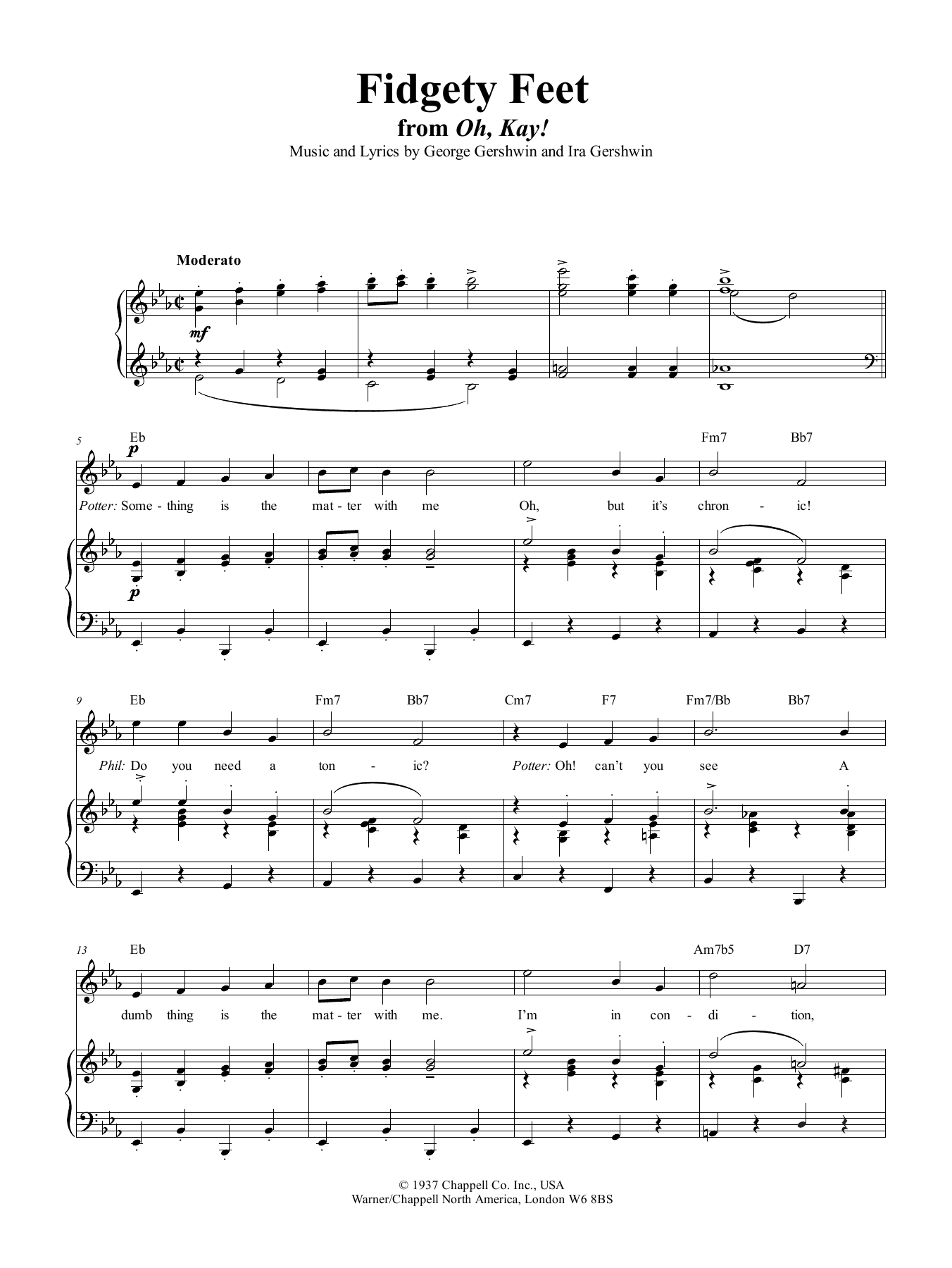 Download George Gershwin Fidgety Feet Sheet Music and learn how to play Piano, Vocal & Guitar (Right-Hand Melody) PDF digital score in minutes