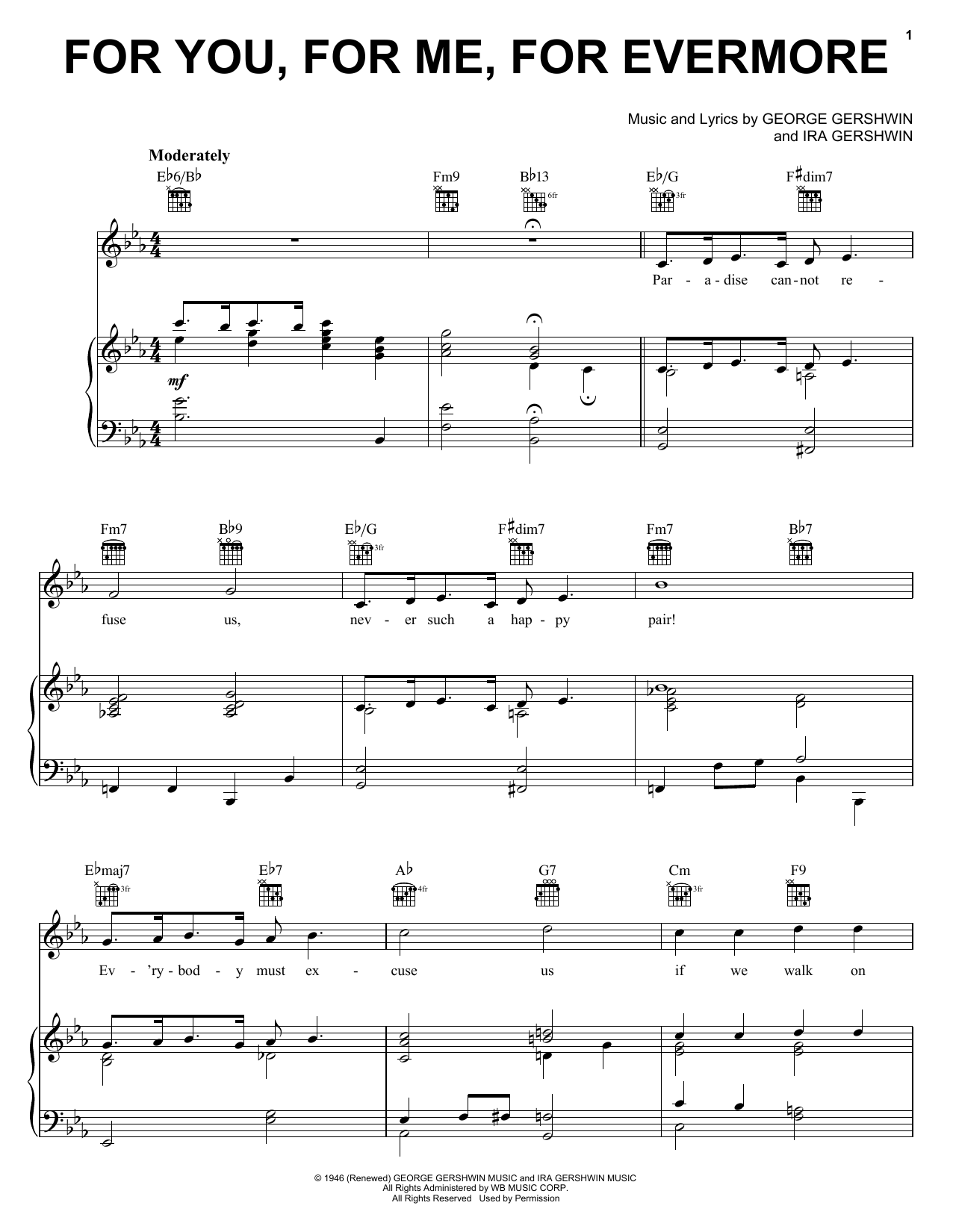 Download George Gershwin For You, For Me For Evermore Sheet Music and learn how to play Real Book – Melody & Chords PDF digital score in minutes