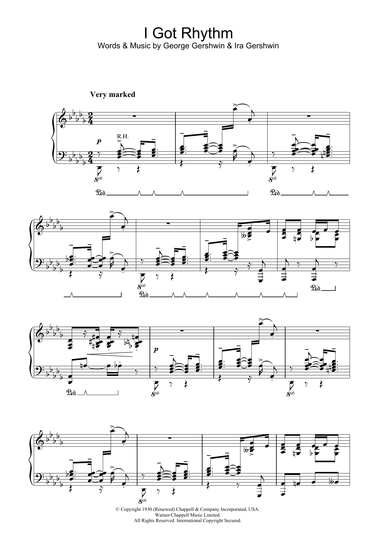 Download George Gershwin I Got Rhythm Sheet Music and learn how to play Real Book – Melody & Chords PDF digital score in minutes