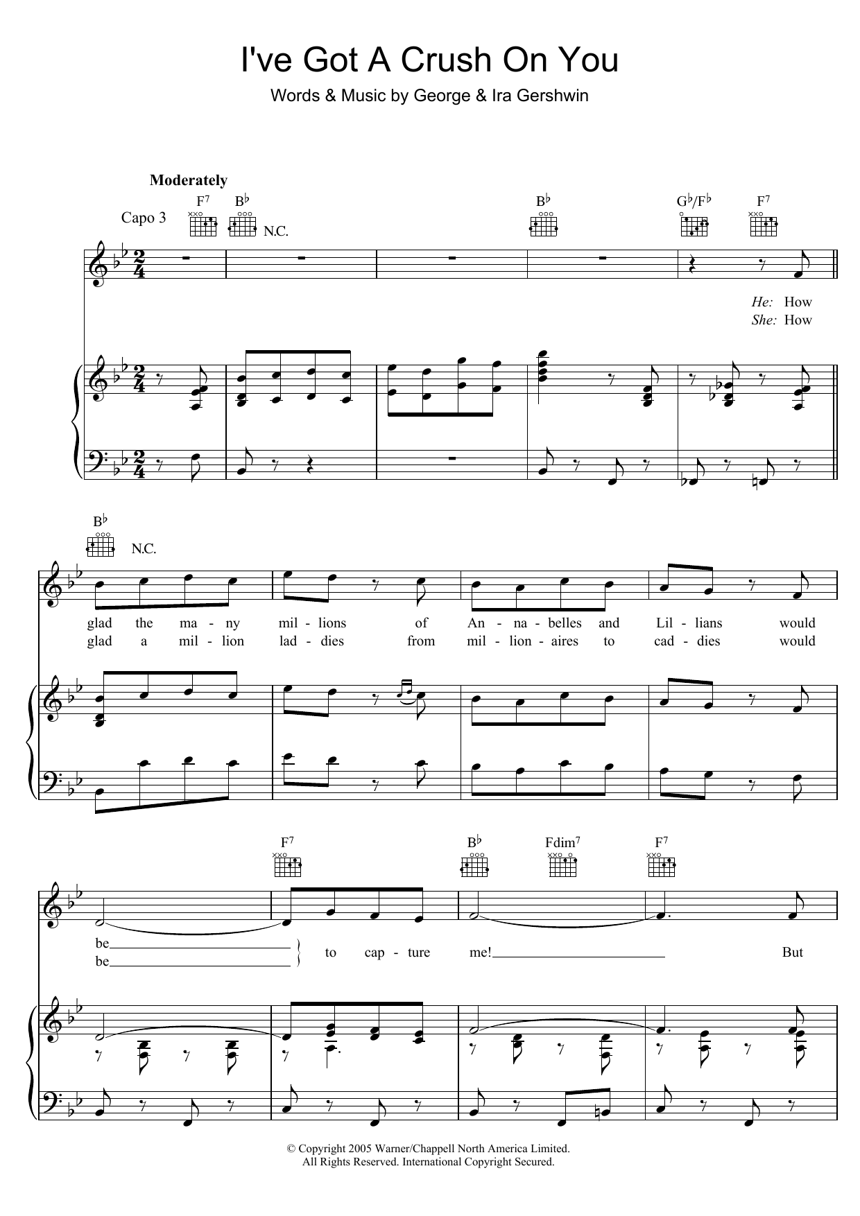 Download George Gershwin I've Got A Crush On You Sheet Music and learn how to play Real Book – Melody & Chords PDF digital score in minutes