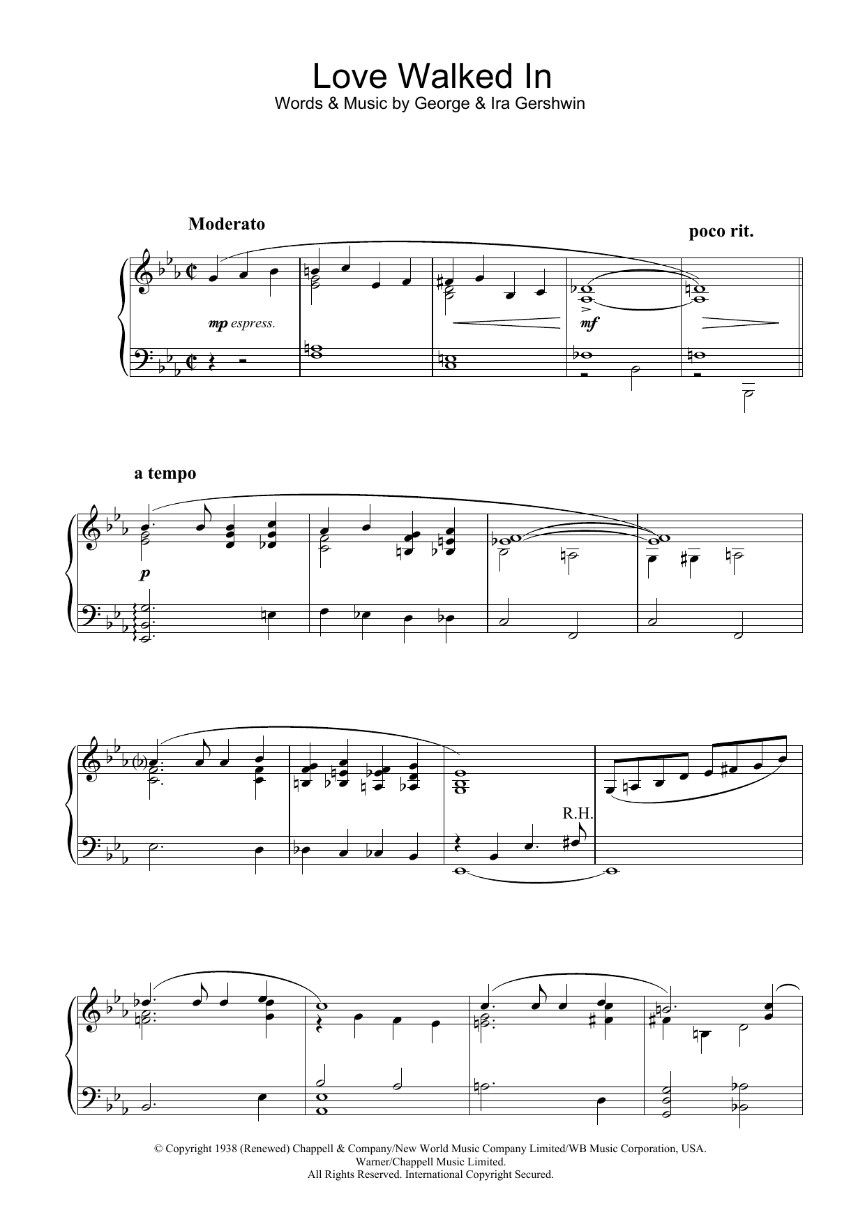 Download George Gershwin Love Walked In Sheet Music and learn how to play Flute PDF digital score in minutes