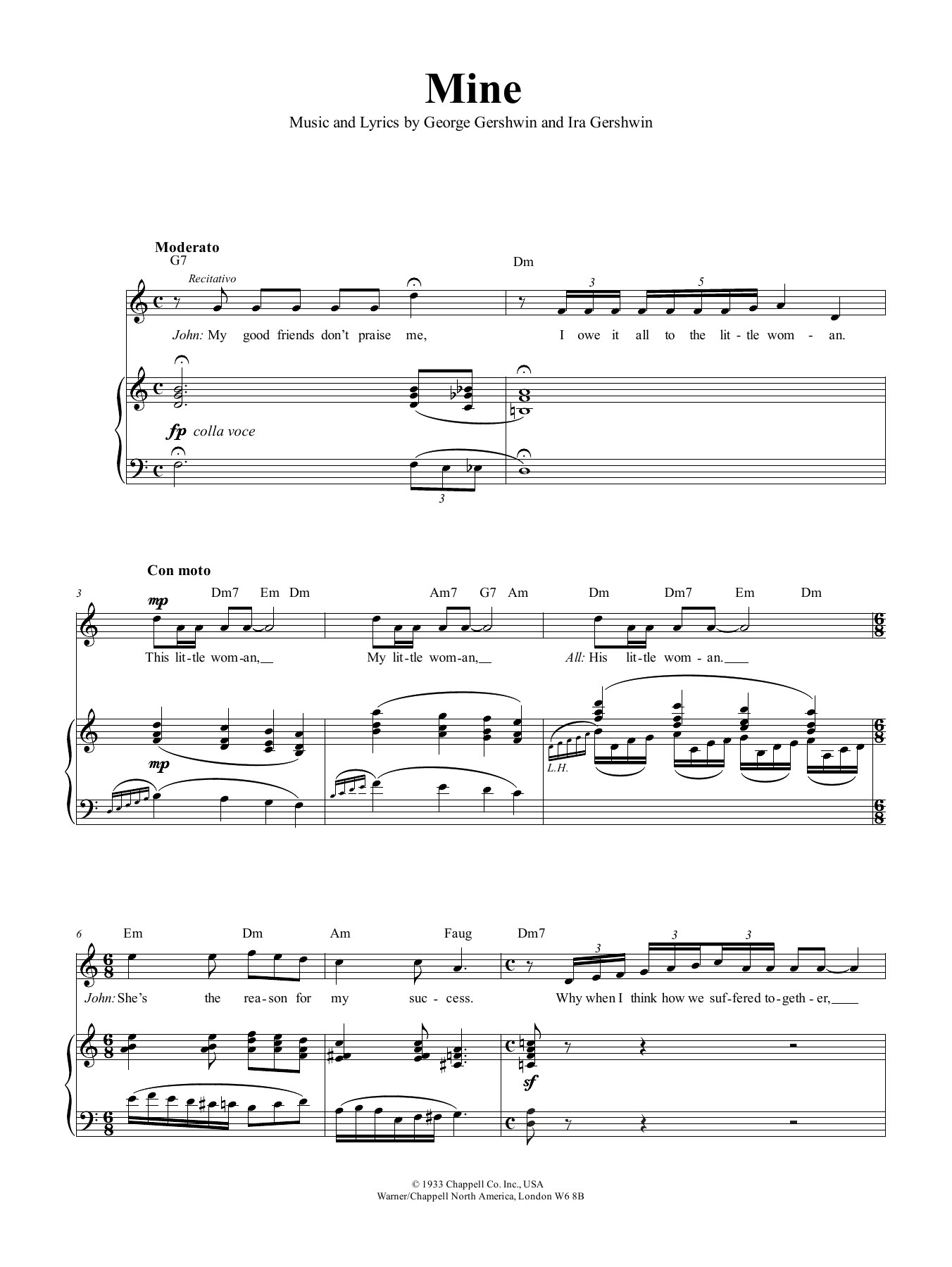 Download George Gershwin Mine Sheet Music and learn how to play Real Book – Melody & Chords PDF digital score in minutes