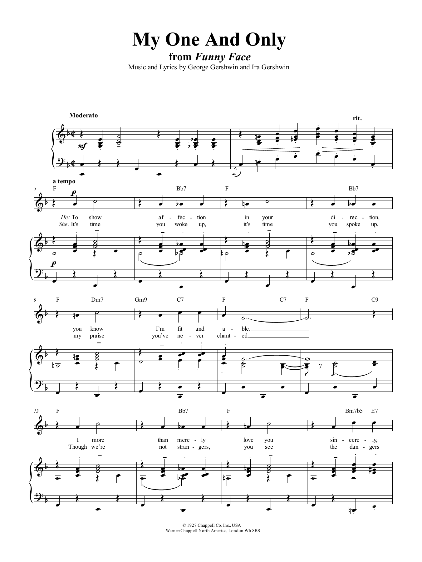 Download George Gershwin My One And Only Sheet Music and learn how to play Real Book – Melody & Chords PDF digital score in minutes