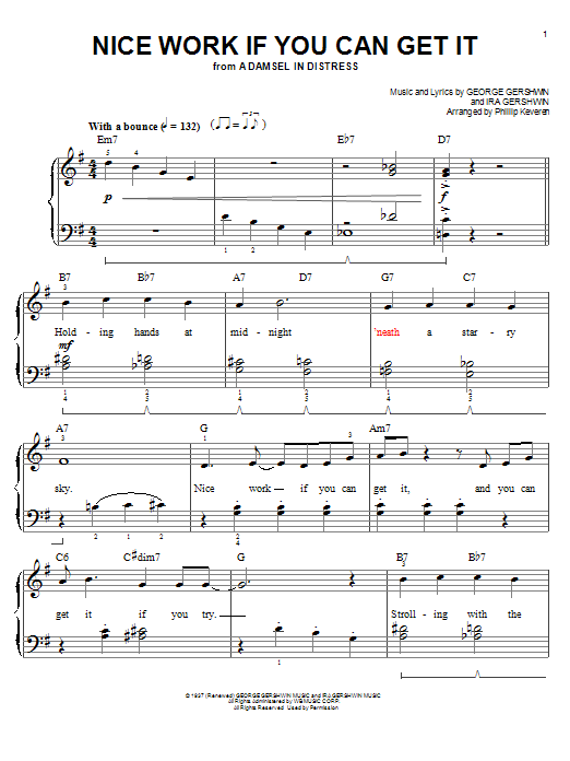 Download Phillip Keveren Nice Work If You Can Get It Sheet Music and learn how to play Piano PDF digital score in minutes