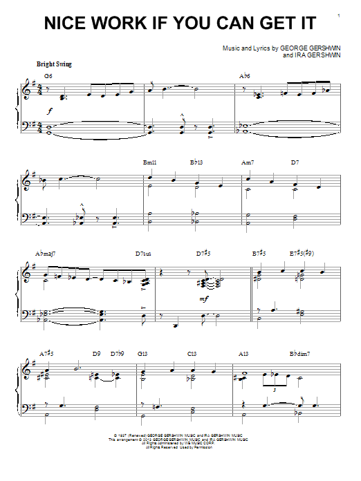 Download George Gershwin Nice Work If You Can Get It [Jazz version] (arr. Brent Edstrom) Sheet Music and learn how to play Piano Solo PDF digital score in minutes