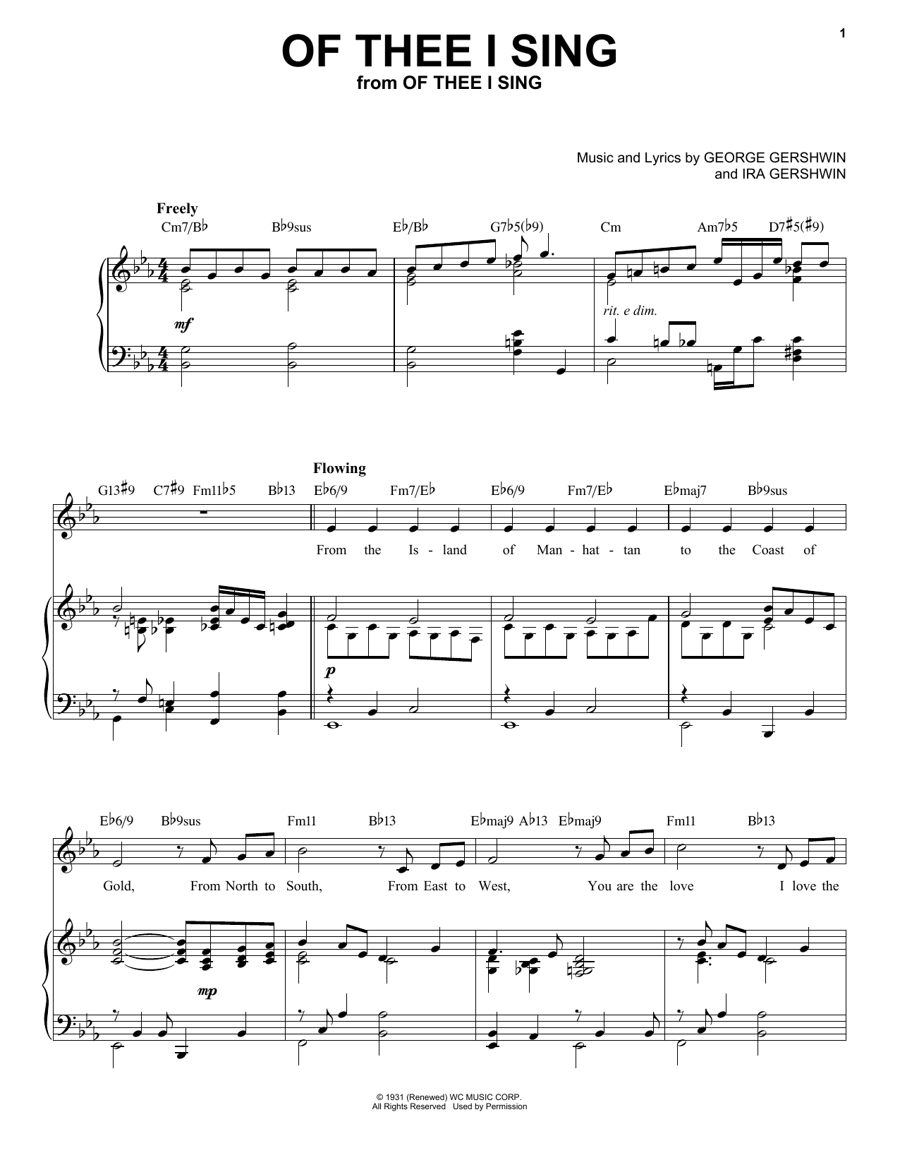Download George Gershwin Of Thee I Sing [Jazz version] (arr. Brent Edstrom) Sheet Music and learn how to play Piano Solo PDF digital score in minutes
