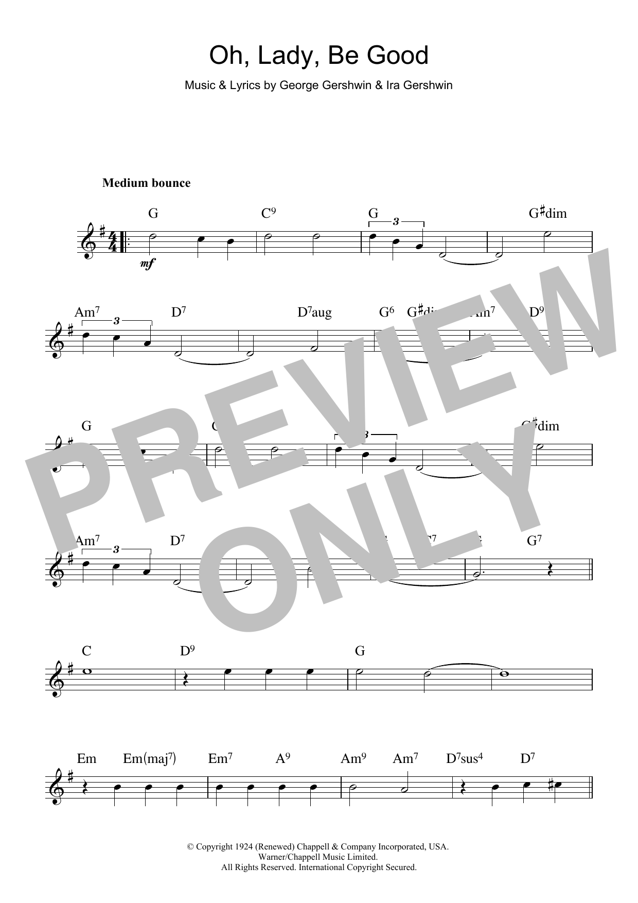 Download George Gershwin Oh, Lady, Be Good Sheet Music and learn how to play Clarinet Solo PDF digital score in minutes