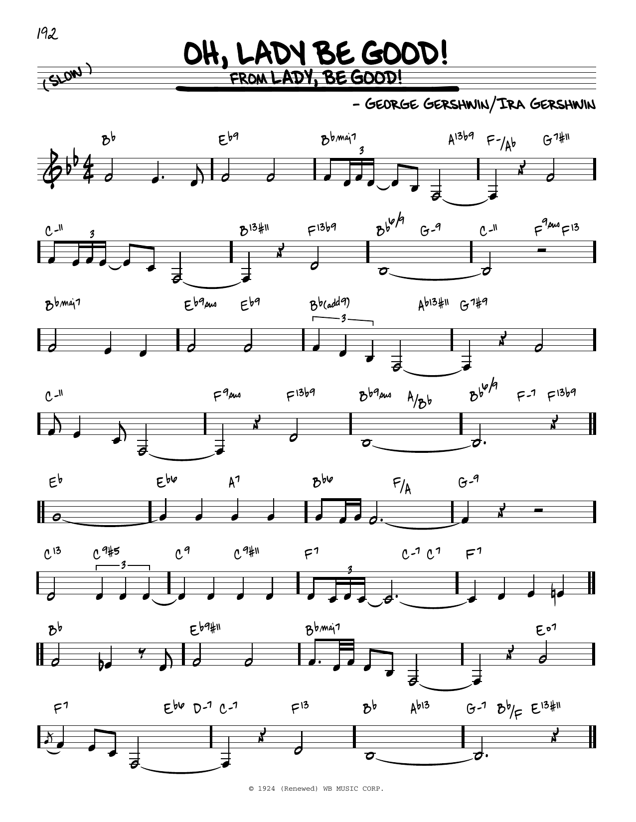 Download George Gershwin Oh, Lady Be Good! Sheet Music and learn how to play Easy Piano PDF digital score in minutes