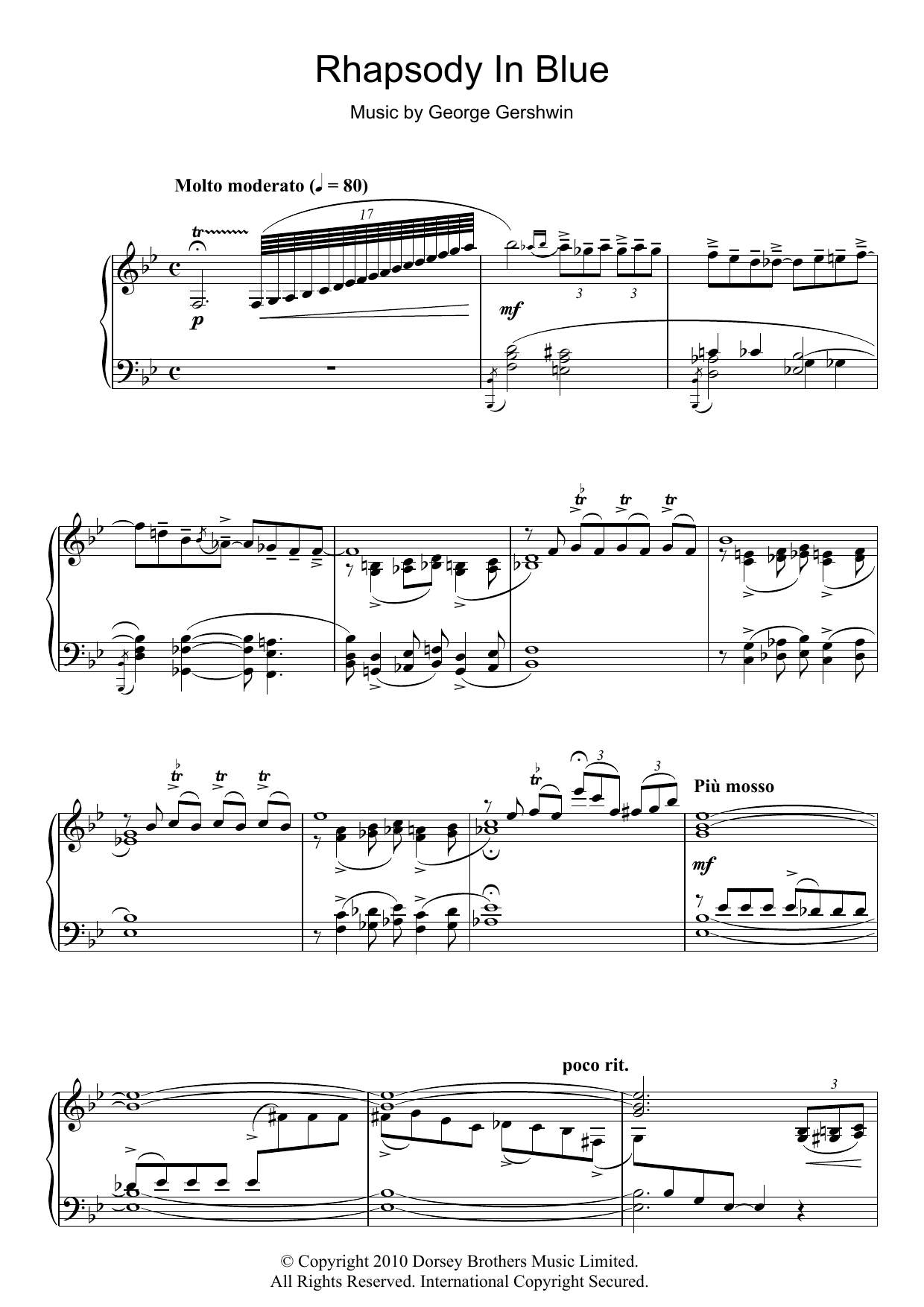 Download George Gershwin Rhapsody In Blue Sheet Music and learn how to play Piano Solo PDF digital score in minutes
