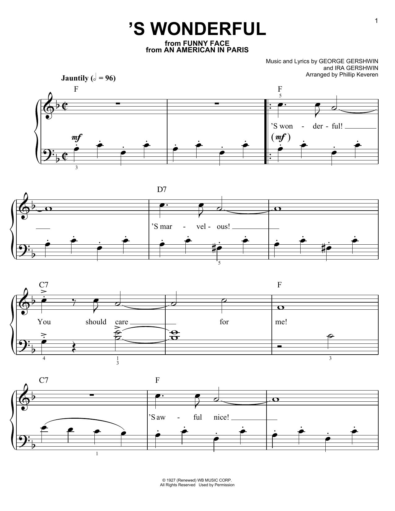 Download Phillip Keveren 'S Wonderful Sheet Music and learn how to play Piano PDF digital score in minutes