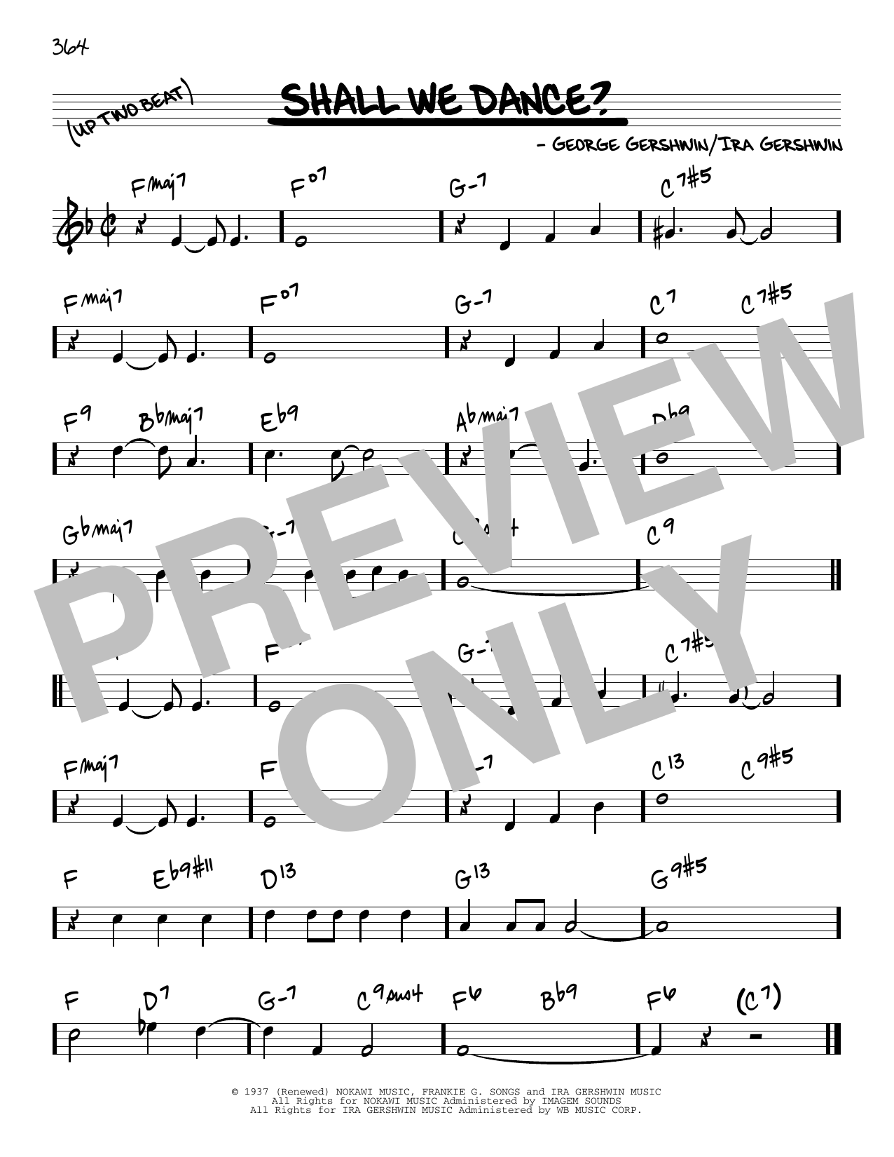 Download George Gershwin Shall We Dance? Sheet Music and learn how to play Real Book – Melody & Chords PDF digital score in minutes