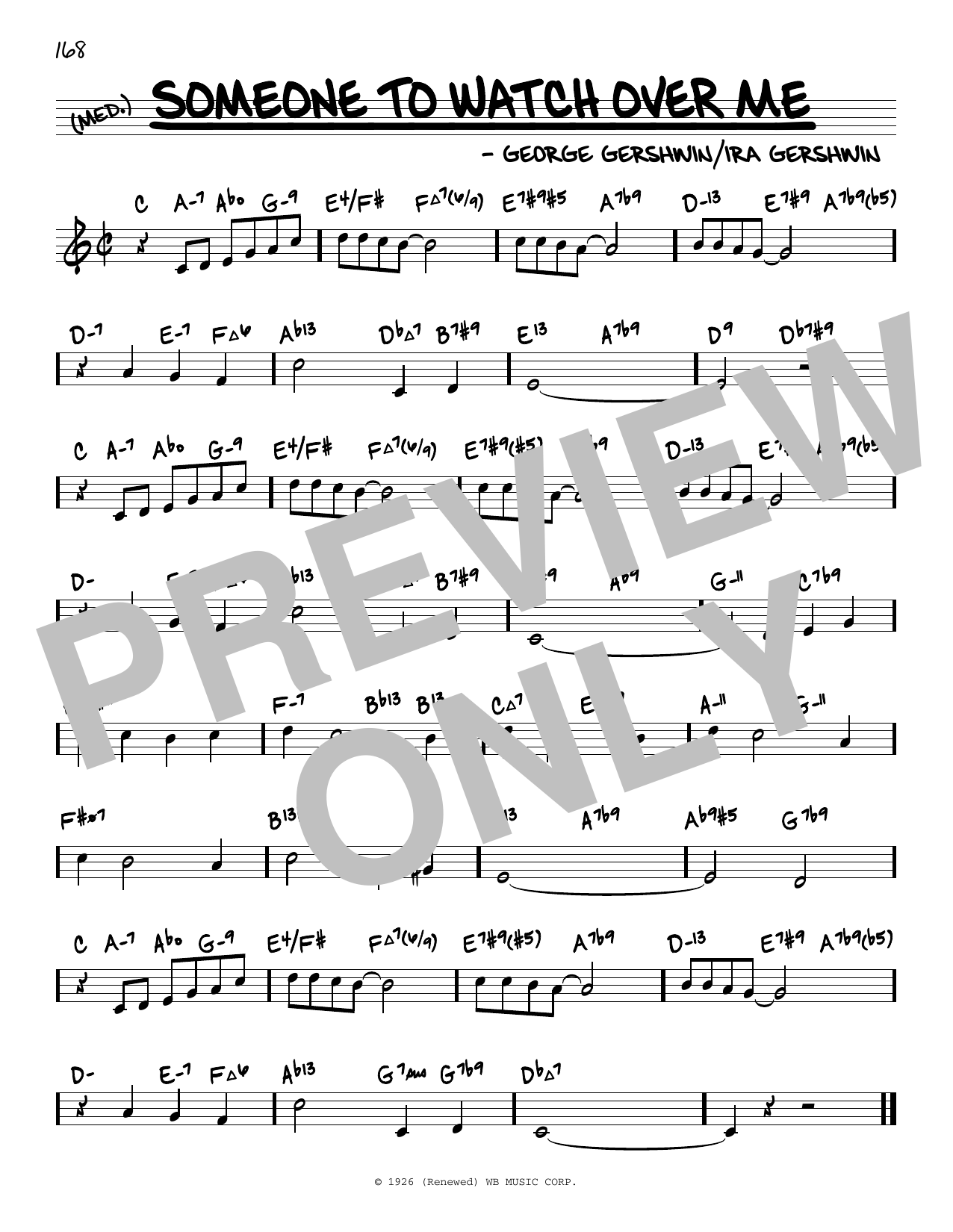 Download George Gershwin Someone To Watch Over Me (arr. David Hazeltine) Sheet Music and learn how to play Real Book – Enhanced Chords PDF digital score in minutes