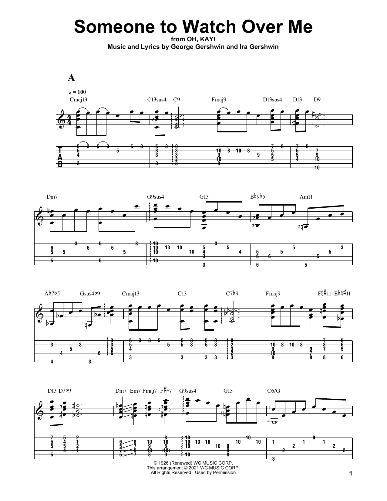 Download George Gershwin Someone To Watch Over Me (arr. Matt Otten) Sheet Music and learn how to play Solo Guitar PDF digital score in minutes