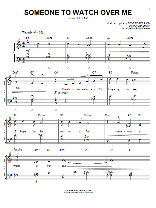 Download Phillip Keveren Someone To Watch Over Me Sheet Music and learn how to play Piano PDF digital score in minutes