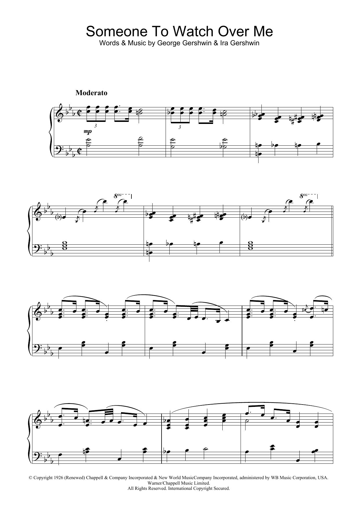 Download George Gershwin Someone To Watch Over Me (from Oh, Kay!) Sheet Music and learn how to play Piano PDF digital score in minutes