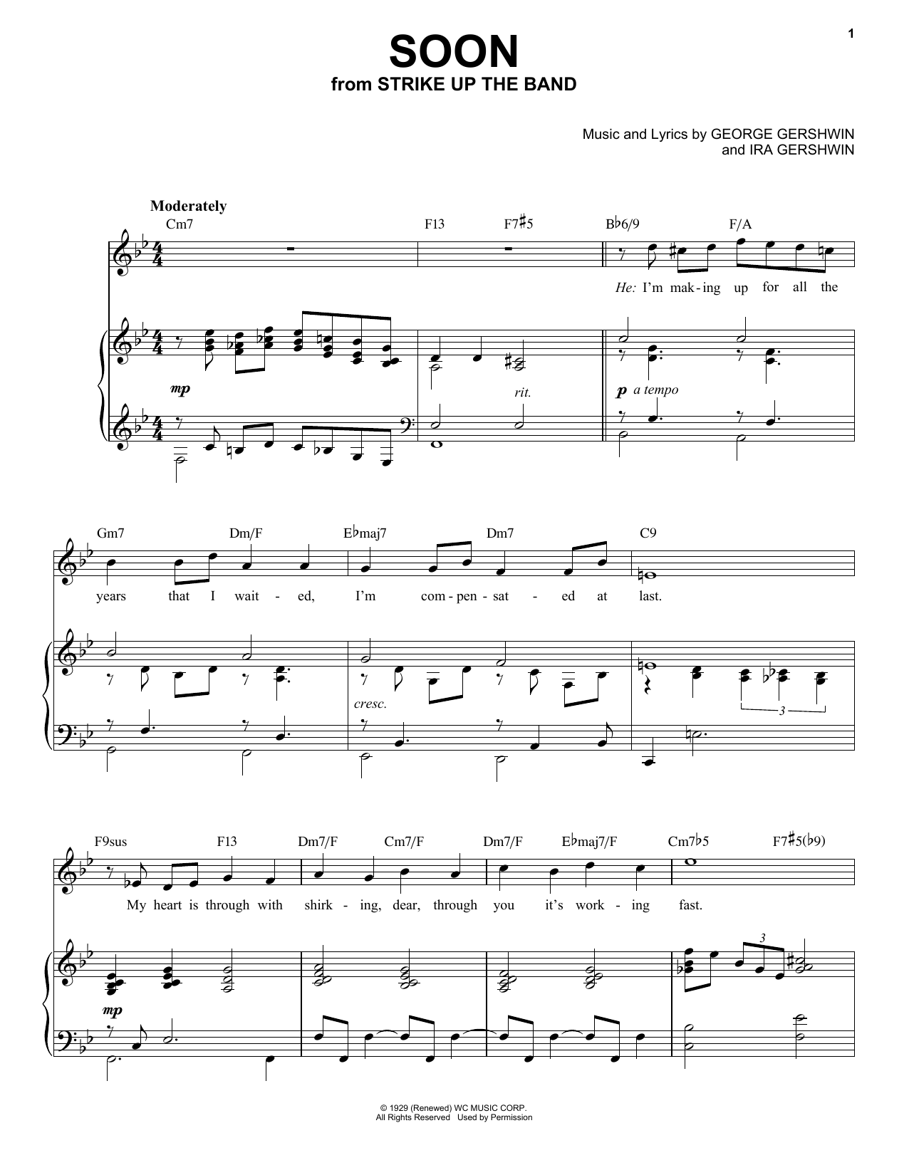 Download George Gershwin Soon [Jazz version] (arr. Brent Edstrom) Sheet Music and learn how to play Piano & Vocal PDF digital score in minutes