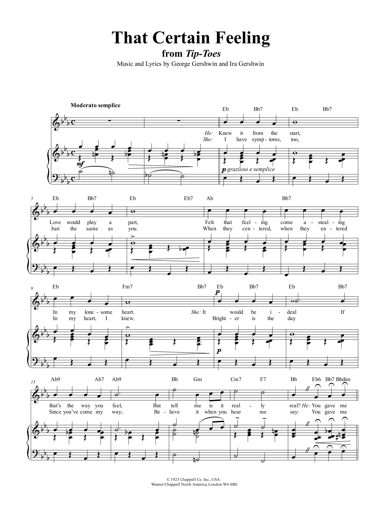 Download George Gershwin That Certain Feeling Sheet Music and learn how to play Real Book – Melody & Chords PDF digital score in minutes