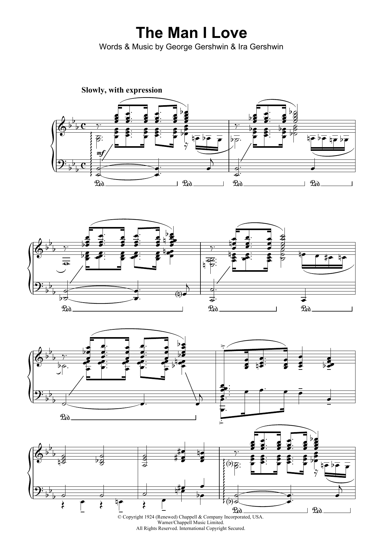 Download George Gershwin The Man I Love Sheet Music and learn how to play Easy Piano PDF digital score in minutes