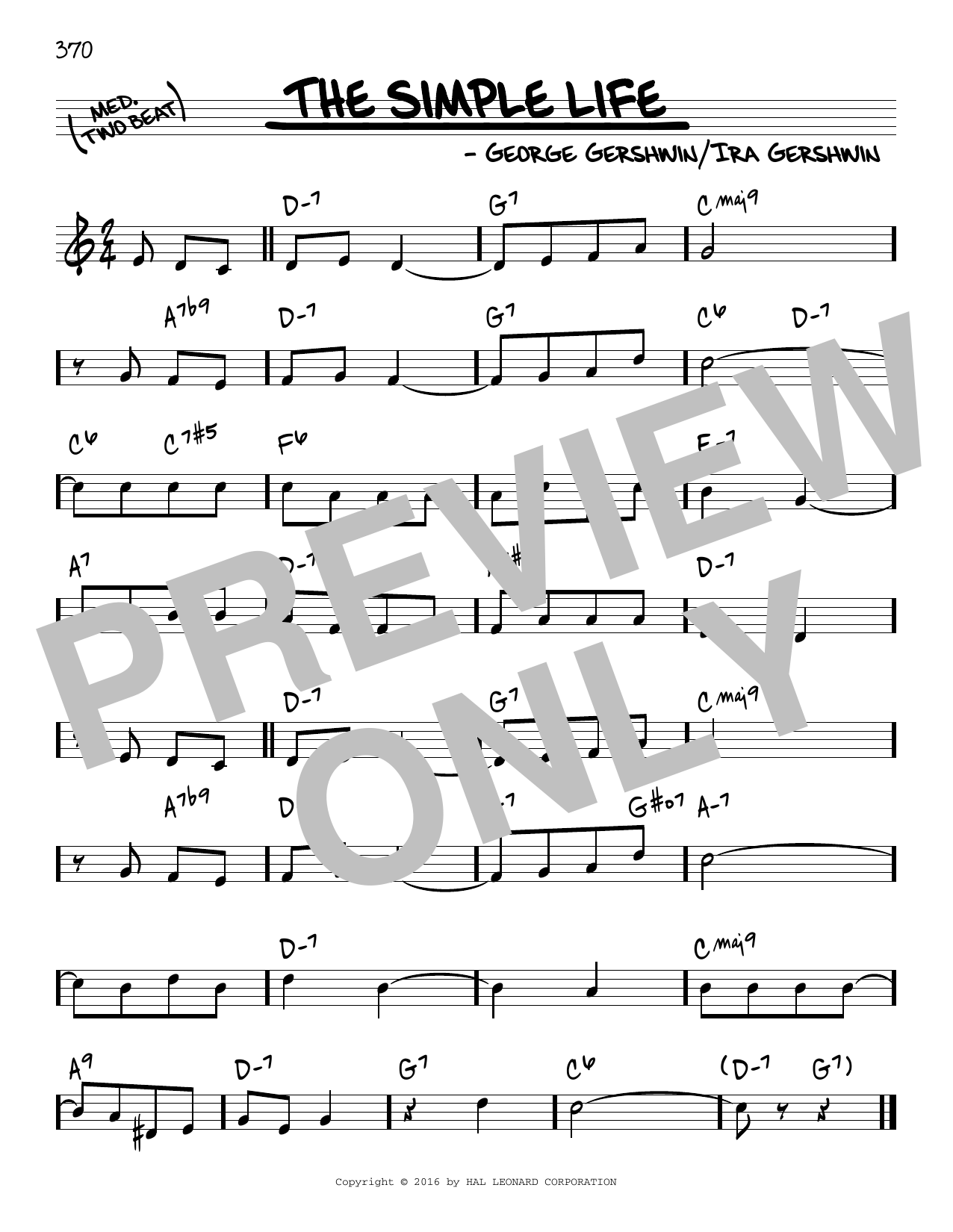 Download George Gershwin The Simple Life Sheet Music and learn how to play Real Book – Melody & Chords PDF digital score in minutes