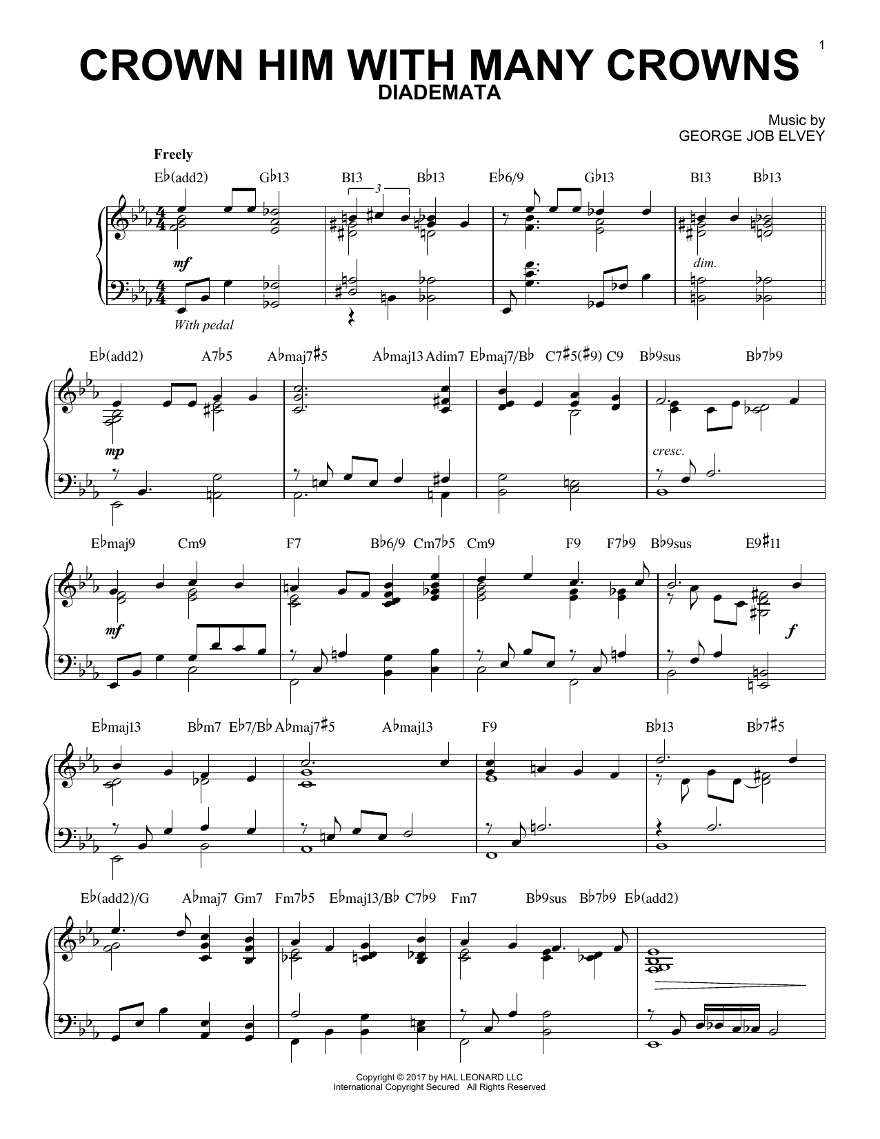 Download George Job Elvey Crown Him With Many Crowns Sheet Music and learn how to play Piano PDF digital score in minutes