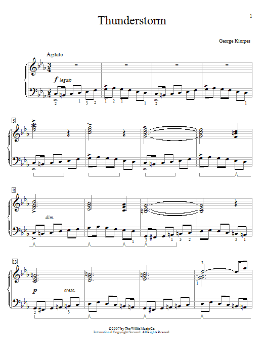 Download George Kiorpes Thunderstorm Sheet Music and learn how to play Easy Piano PDF digital score in minutes