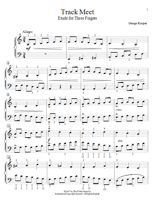 Download George Kiorpes Track Meet Sheet Music and learn how to play Easy Piano PDF digital score in minutes