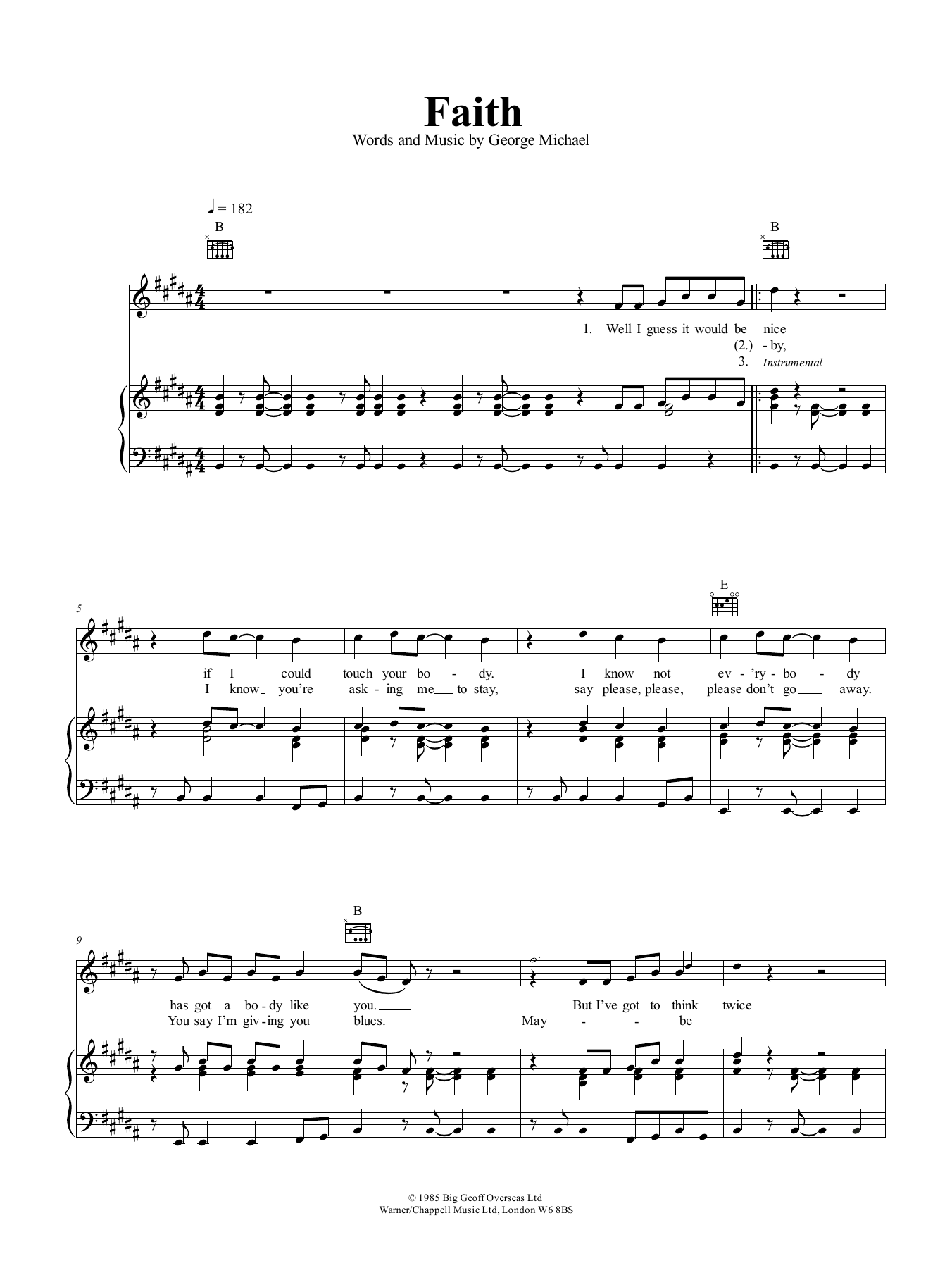 Download George Michael Faith Sheet Music and learn how to play Ukulele with strumming patterns PDF digital score in minutes